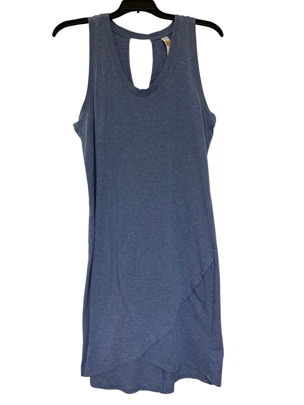 Lole Sleeveless Heather Blue Tank Dress - Keyhole Back Tulip Hem Athleisure Med